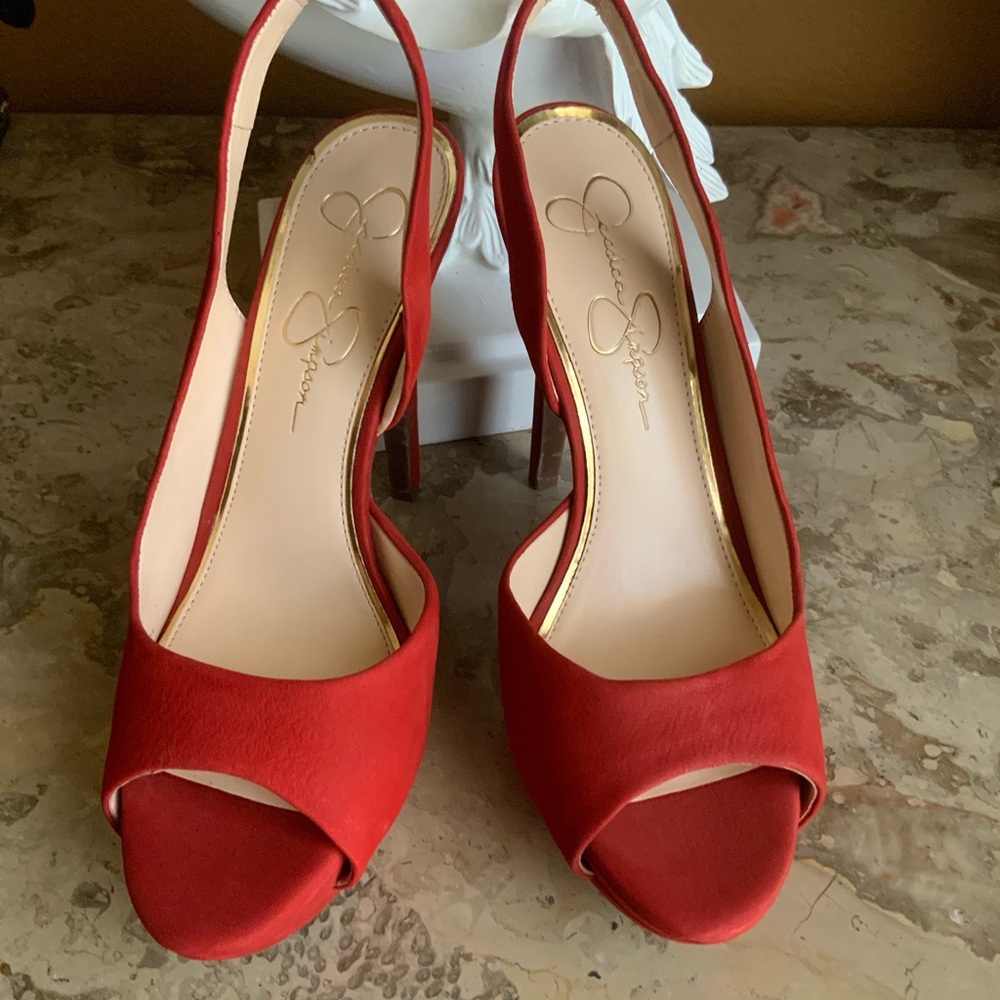 Jessica Simpson - Sabella Red Open-Toe Heels